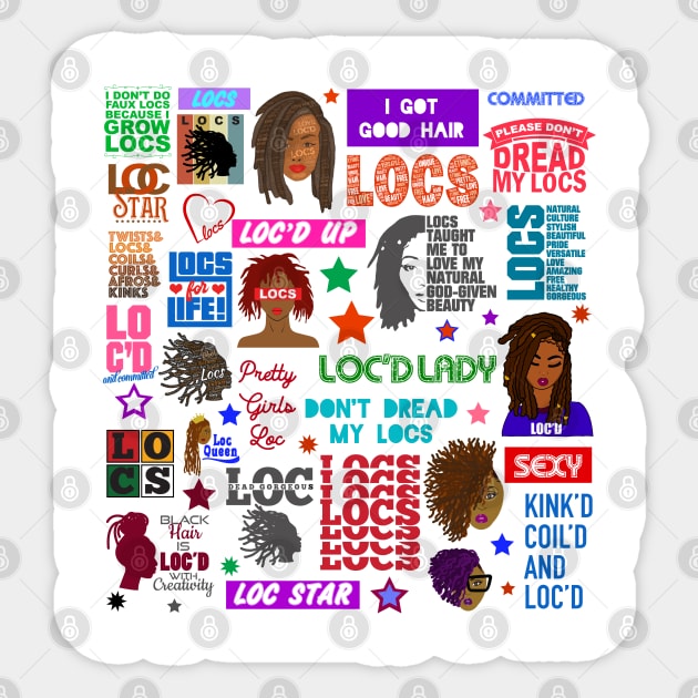 Locs Dreadlocks Positive Quotes Sticker by blackartmattersshop